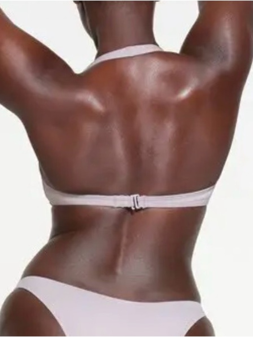 Skims NWT Halter Scoop Bikini Top in Light Chrome Grey Size XL - Picture 2 of 5